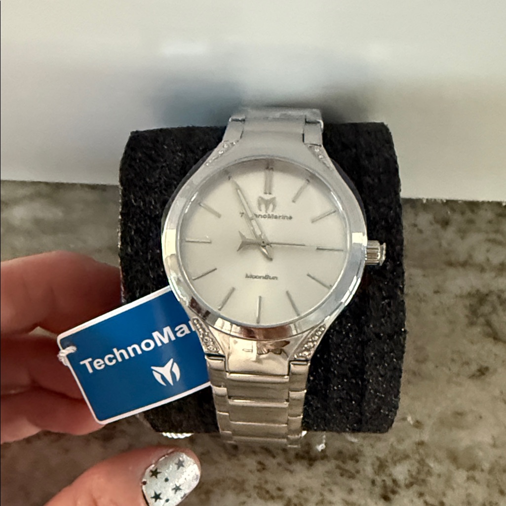 Technomarine Stainless Steel Watch With White Dial